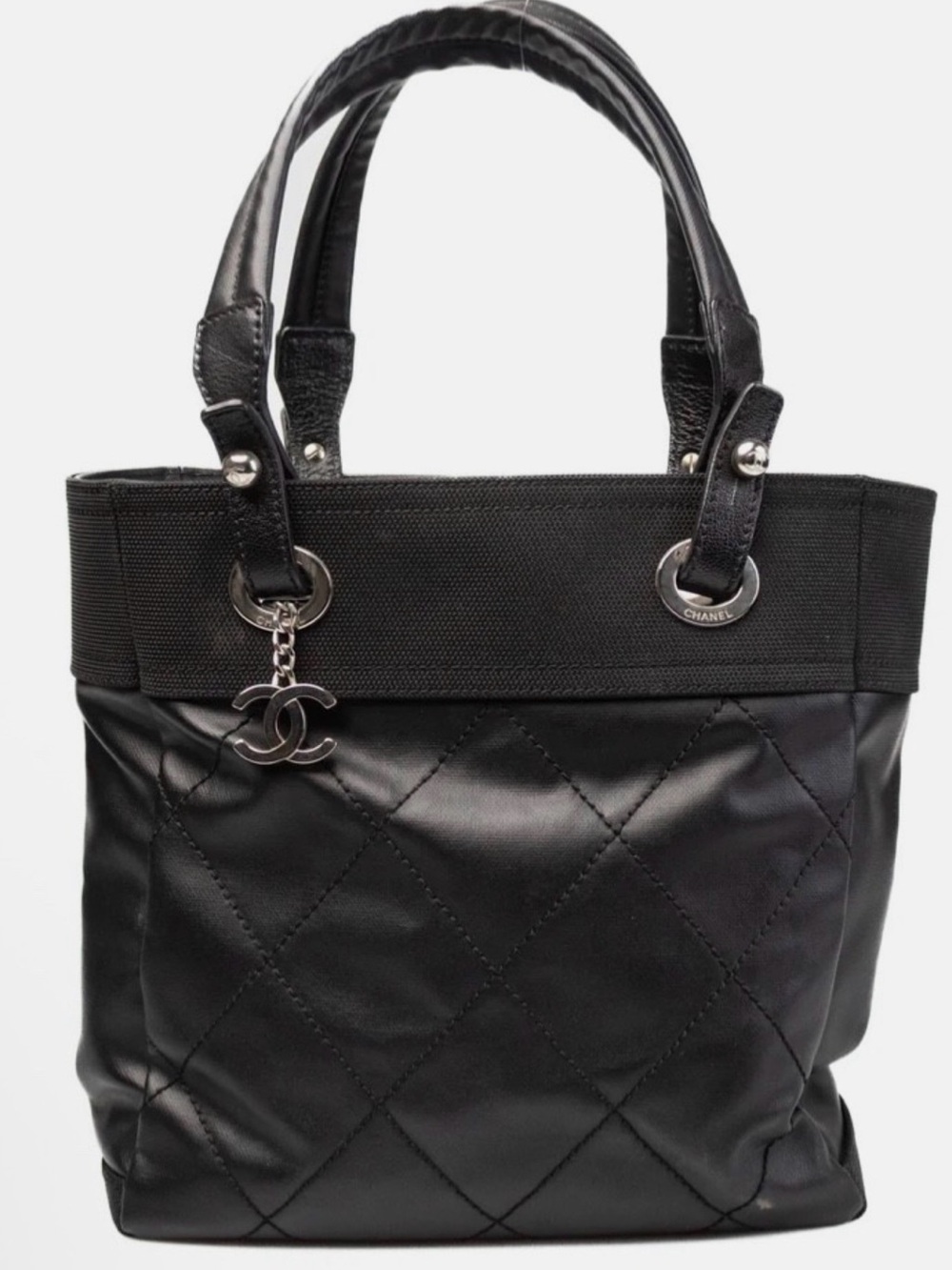 CHANEL Paris-Biarritz Quilted Tote PM Black